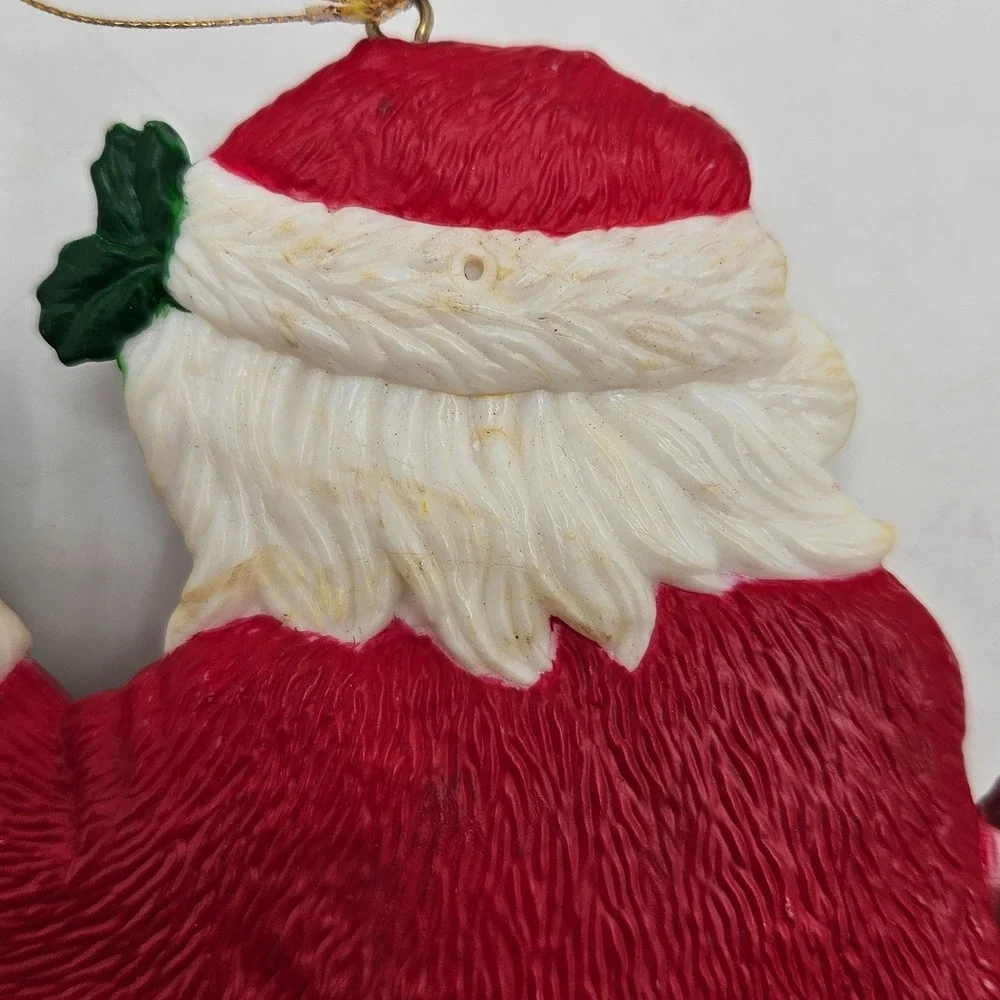 Vintage‎ Santa Claus Christmas Ornament Toy Bag Resin Plastic Holiday Tree Decor